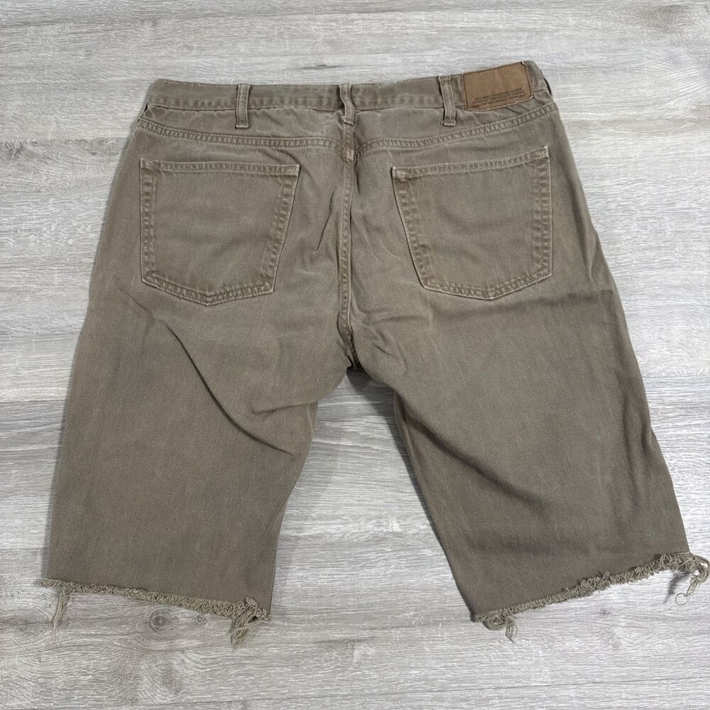 Old Navy Denim Shorts Men’s 36 Brown Slim Cut Off Raw Hem 100% Cotton - Picture 6 of 13